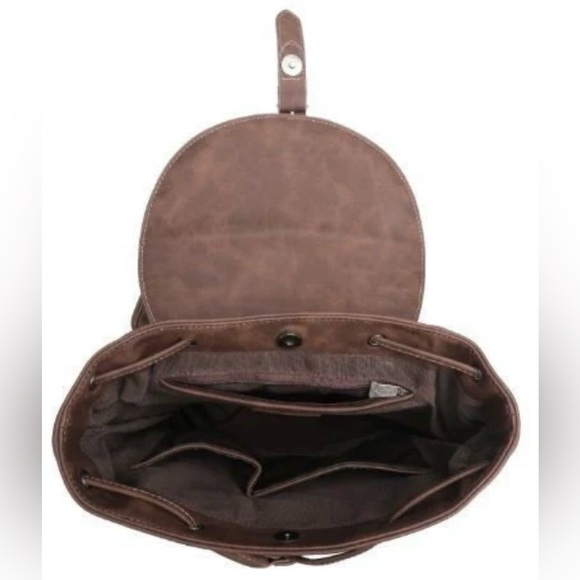 MONTANA WEST Trinity Ranch Hair On Cowhide Conceal Carry Backpack - coffee - Picture 5 of 6